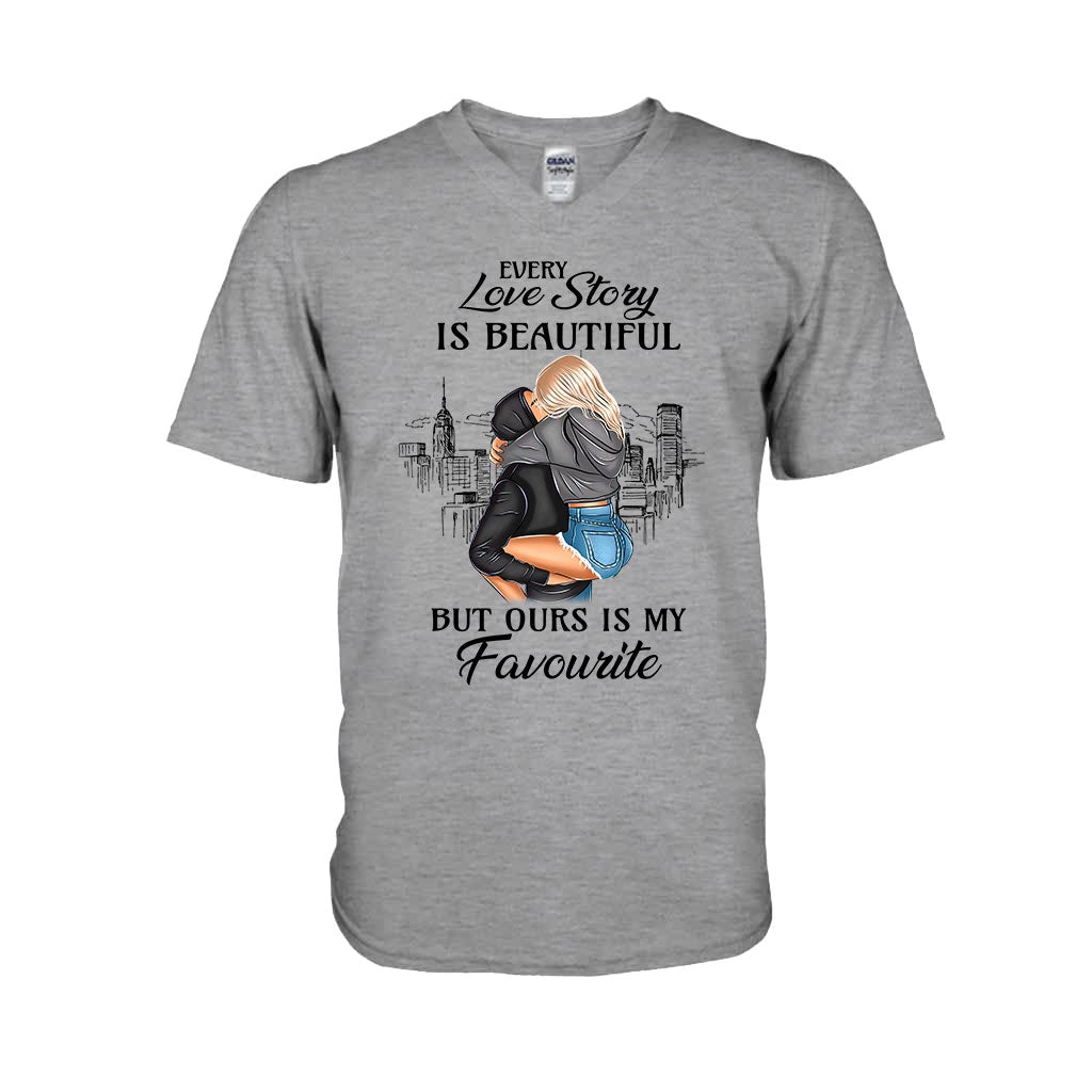 Every Love Story Is Beautiful But Ours Is My Favourite - Personalized Couple T-shirt and Hoodie