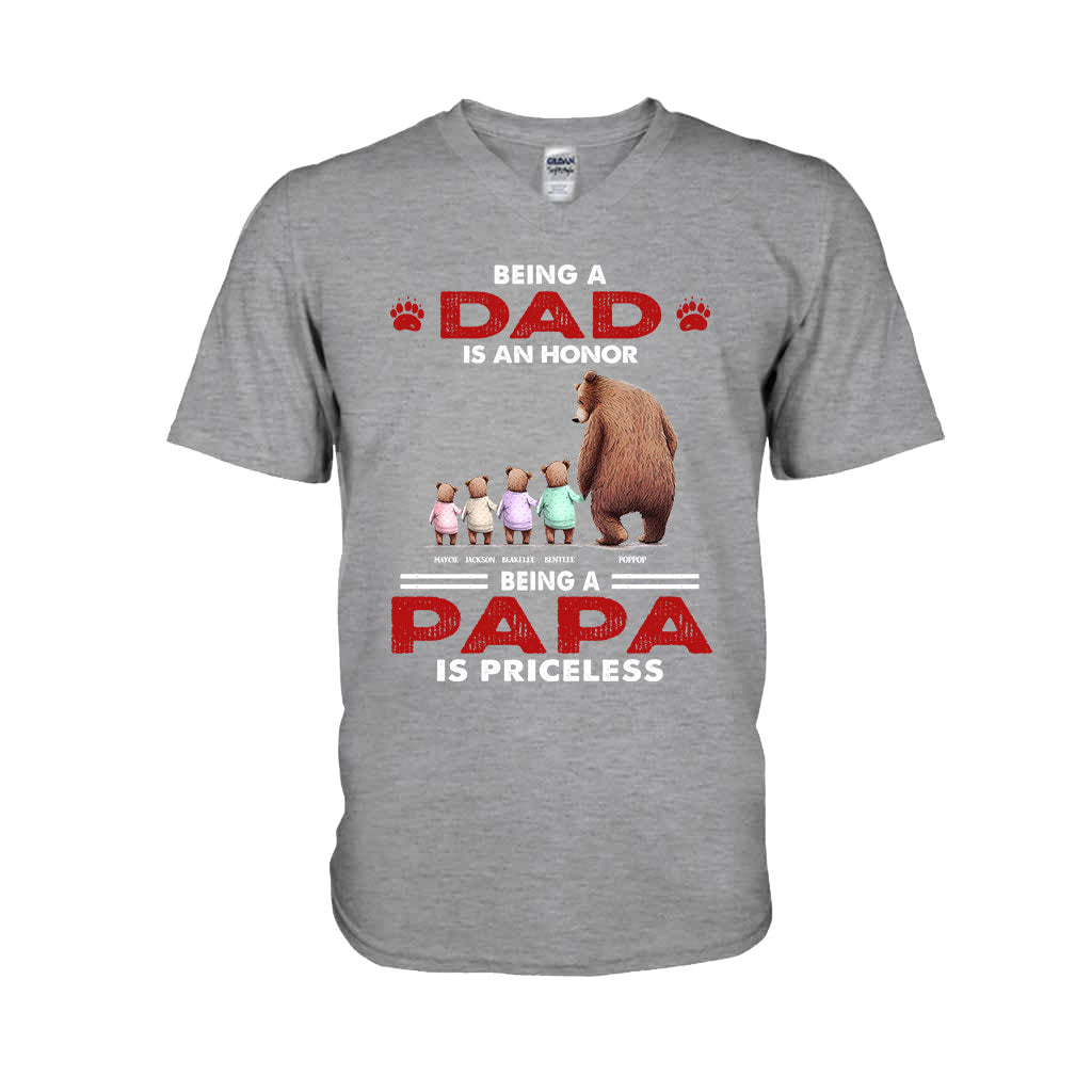 Priceless Papa Bear - Personalized Father's Day Grandpa T-shirt and Hoodie