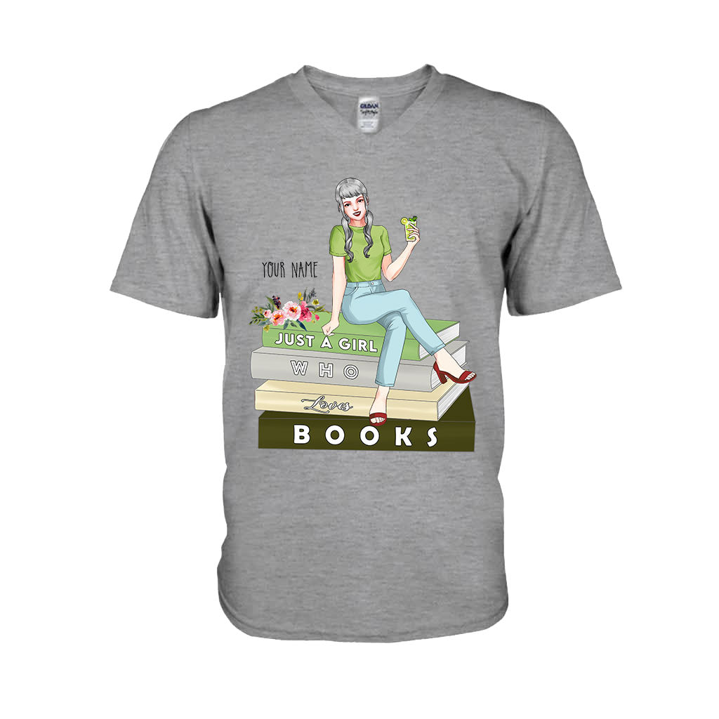Just A Girl Who Loves Books - Personalized Book T-shirt and Hoodie