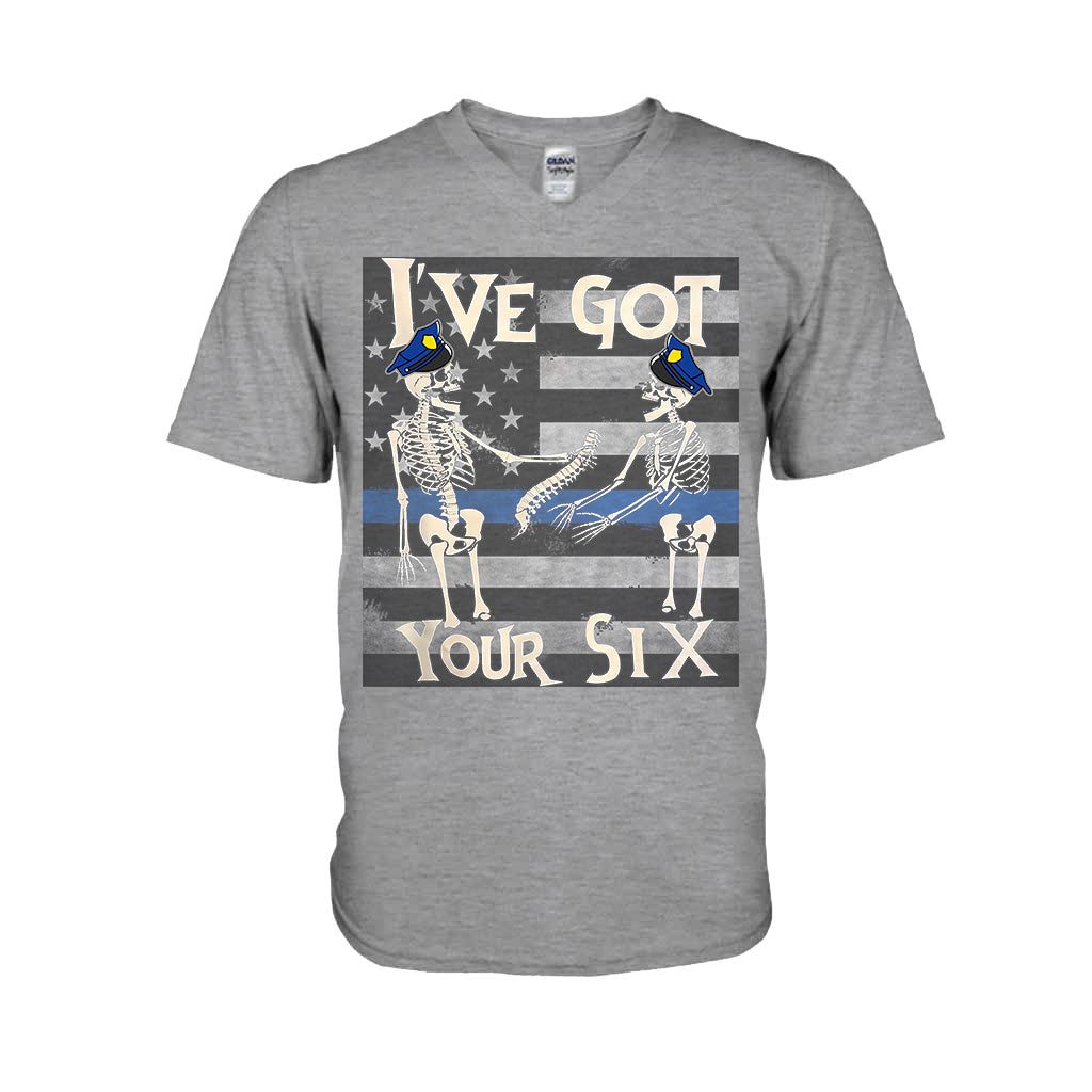 I've Got Your Six Funny Skeletons Halloween - Police Officer T-shirt And Hoodie