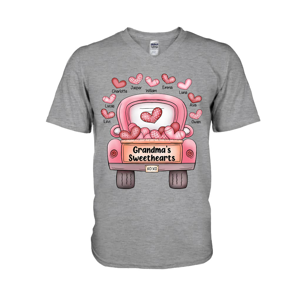 Grandma's Sweethearts - Personalized Valentine Grandma T-shirt and Hoodie