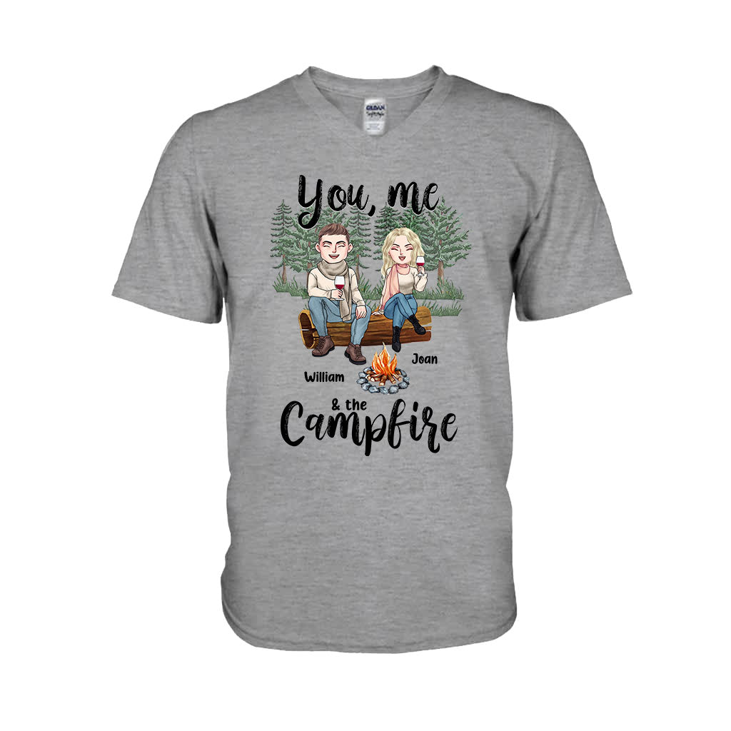 You Me And The Campfire - Personalized Couple Camping T-shirt and Hoodie