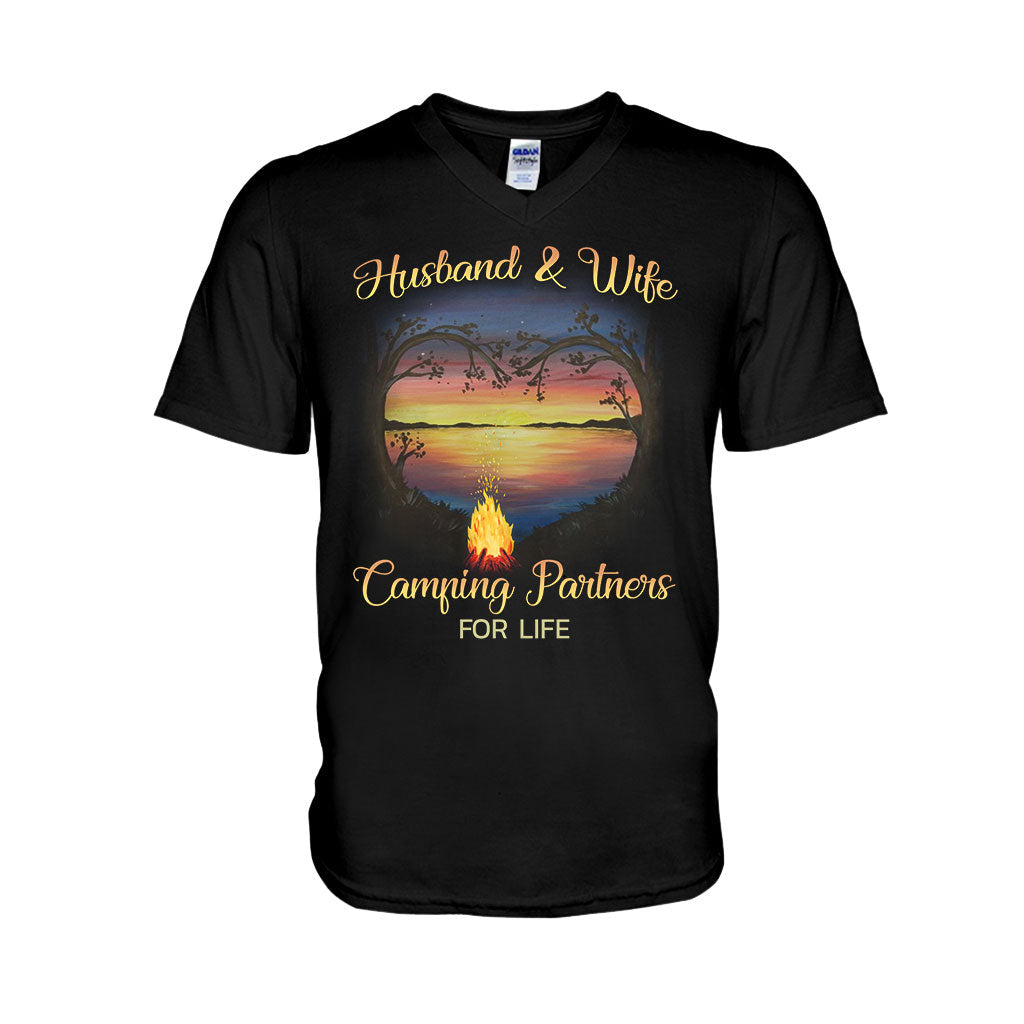 Husband And Wife Camping Partners For Life - T-shirt and Hoodie 1121