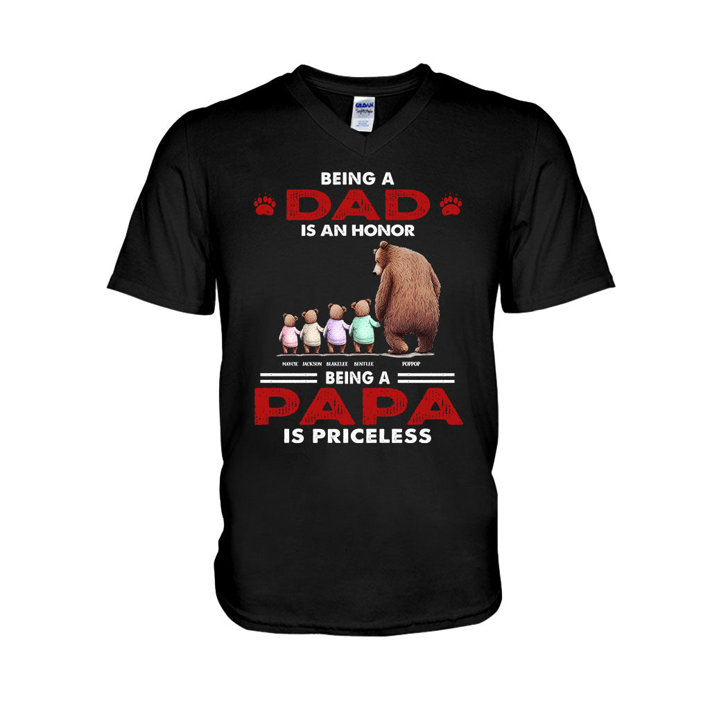 Priceless Papa Bear - Personalized Father's Day Grandpa T-shirt and Hoodie