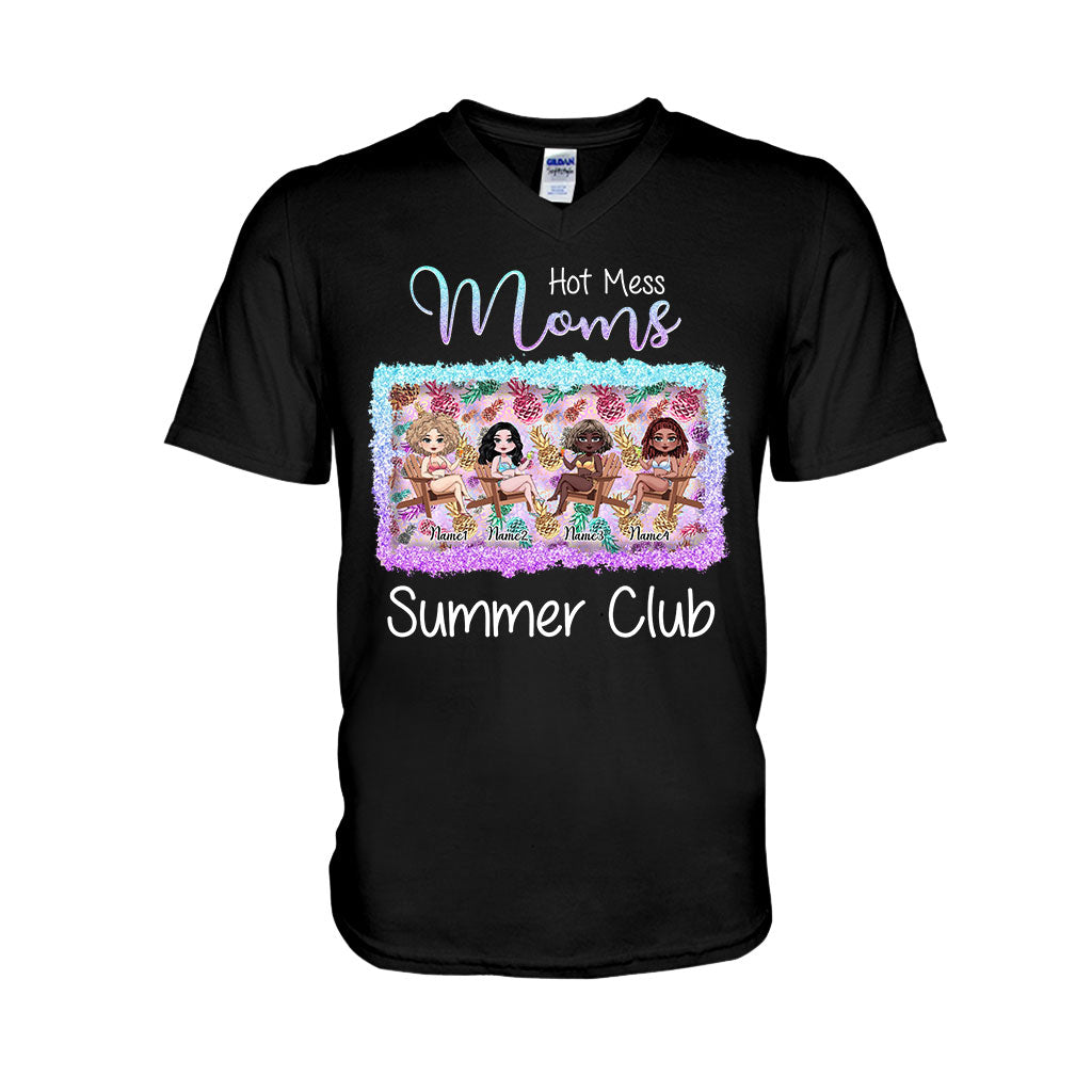 Hot Mess Moms Summer Club - Personalized Bestie T-shirt and Hoodie