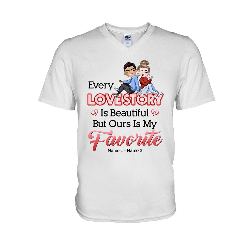 Our Love Story Is My Favorite - Personalized Couple T-shirt and Hoodie