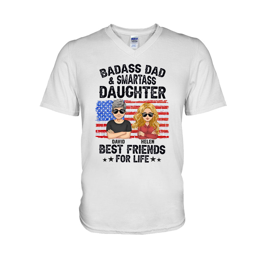 Badass Dad & Smartass Daughter Best Friends For Life - Personalized Father T-shirt and Hoodie