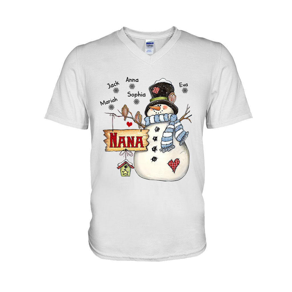 Nana Snowman - Personalized Grandma T-shirt and Hoodie
