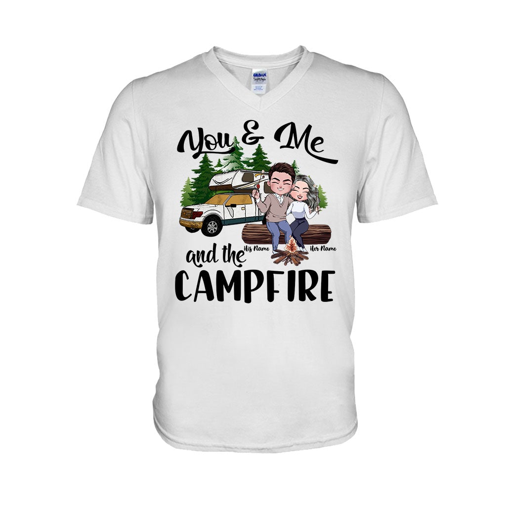 You And Me And The Campfire - Personalized Camping T-shirt and Hoodie