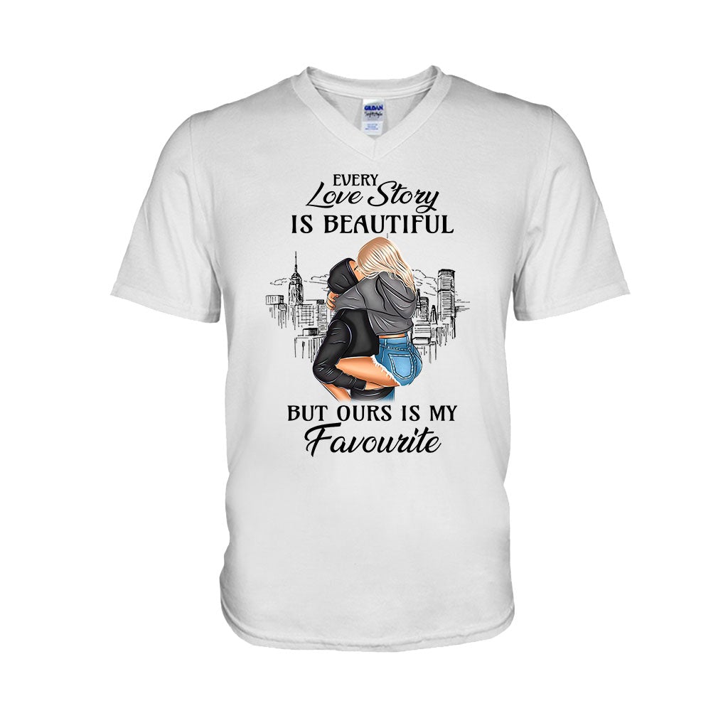 Every Love Story Is Beautiful But Ours Is My Favourite - Personalized Couple T-shirt and Hoodie