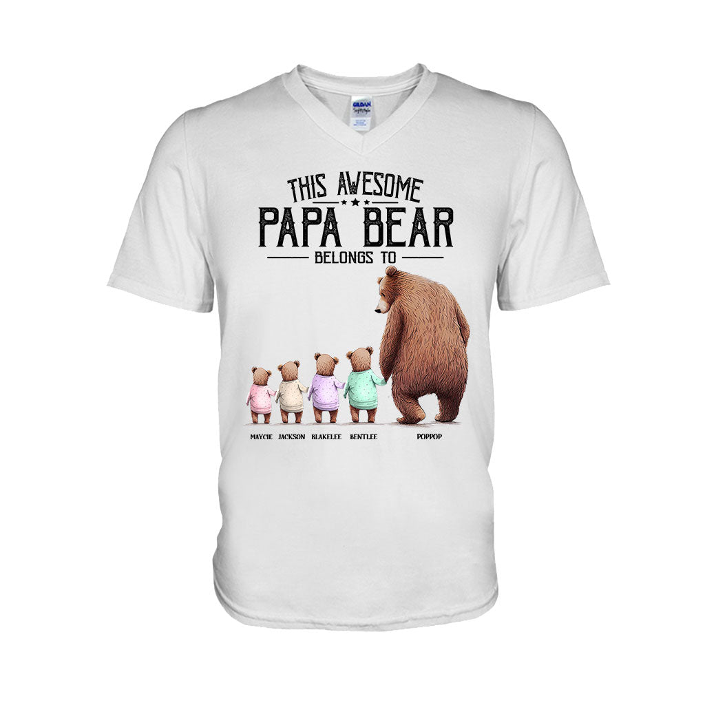 This Papa Bear Belongs To - Personalized Grandpa T-shirt and Hoodie
