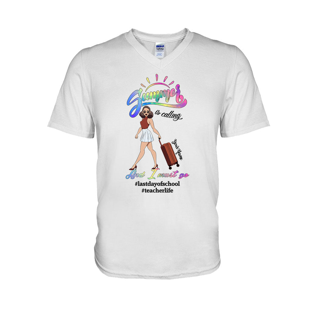 Summer Is Calling And I Must Go - Personalized Teacher T-shirt and Hoodie