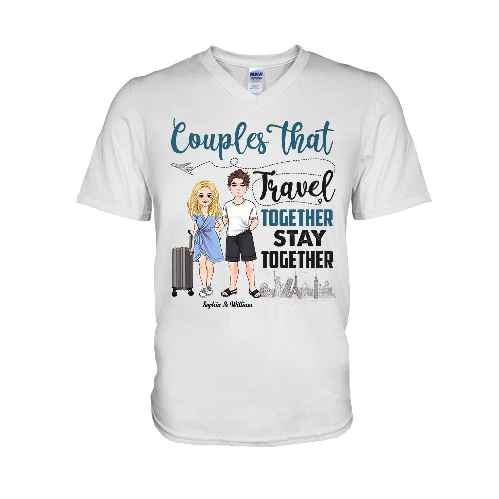 Couple That Travel Together - Personalized Travelling T-shirt and Hoodie