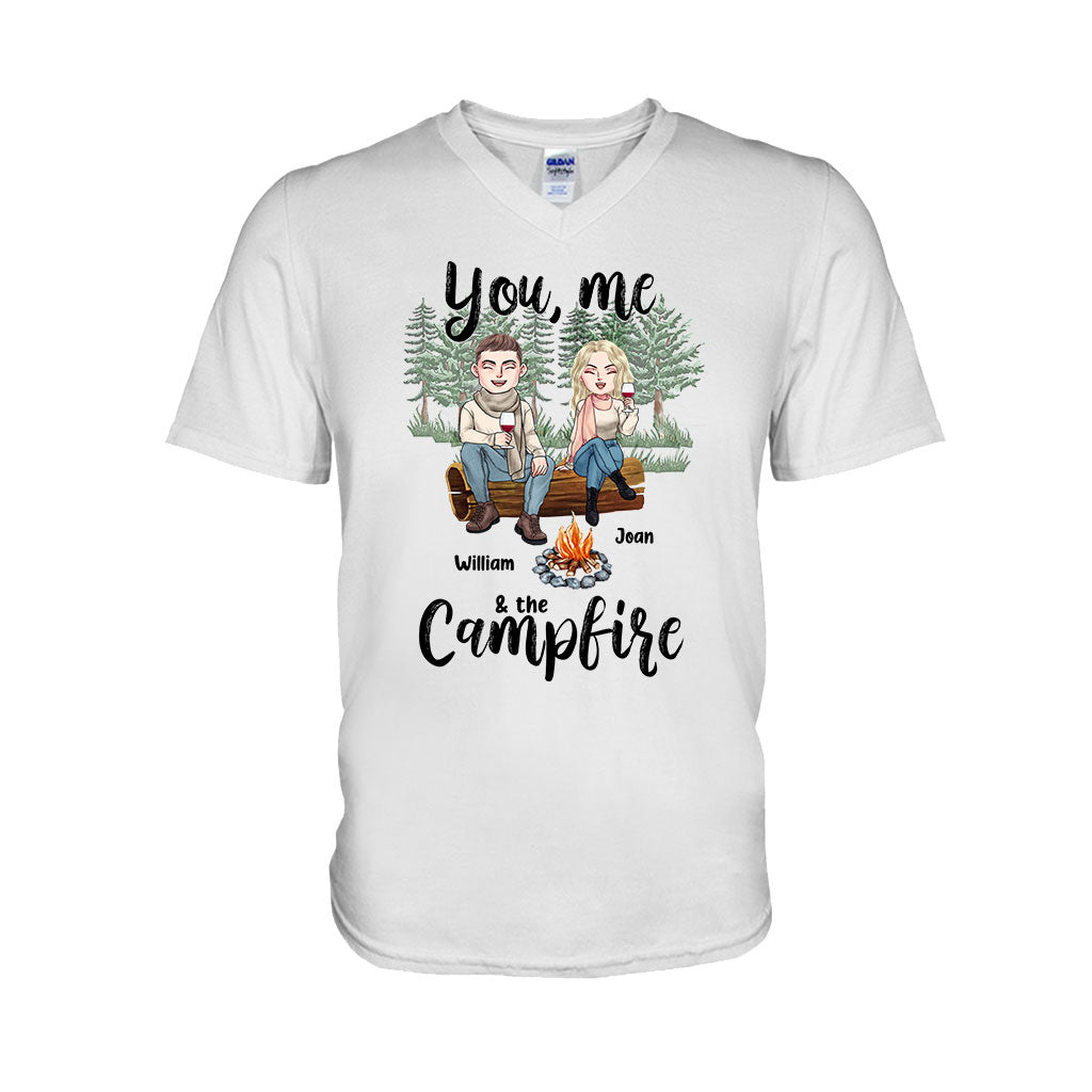 You Me And The Campfire - Personalized Couple Camping T-shirt and Hoodie