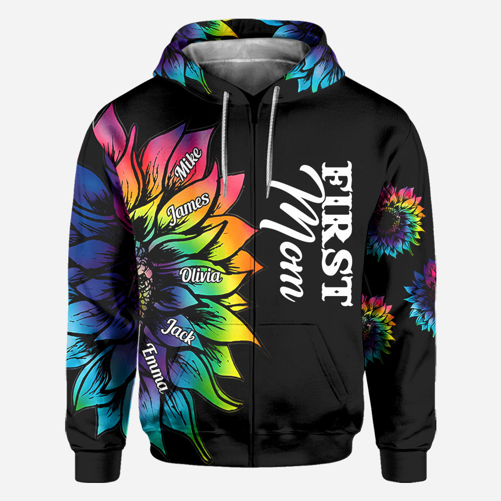 First Mother Now Grandma With Any Title And Kid Name - Personalized Mother All Over Shirt