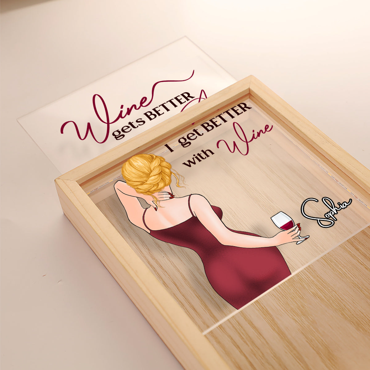 I Get Better With Wine - Personalized Wine Picture Frame Light Box