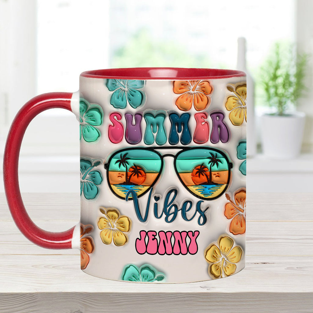 Summer Vibes Inflated - Personalized Sea Lover Accent Mug