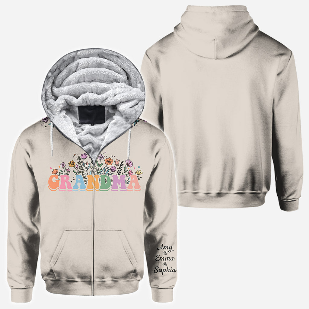 Flower With Any Title - Personalized Grandma All Over Shirt