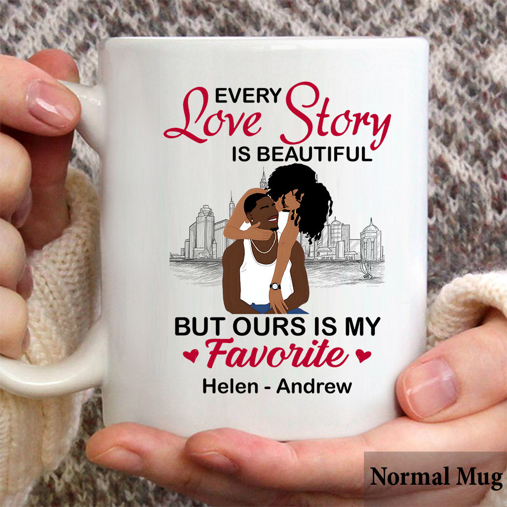 Our Story Is My Favorite - Personalized African American Mug