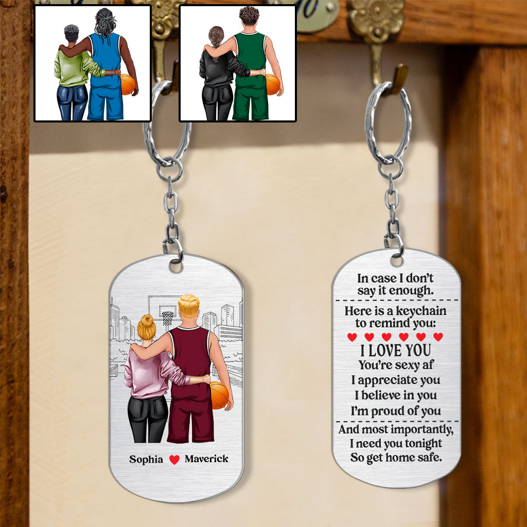 Go Home Safe - Personalized Basketball Stainless Steel Keychain