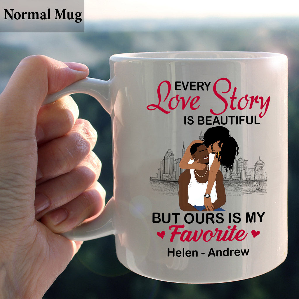 Our Story Is My Favorite - Personalized African American Mug