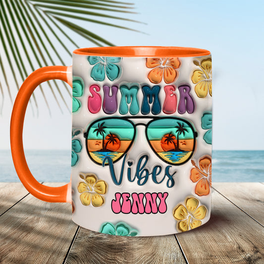 Summer Vibes Inflated - Personalized Sea Lover Accent Mug