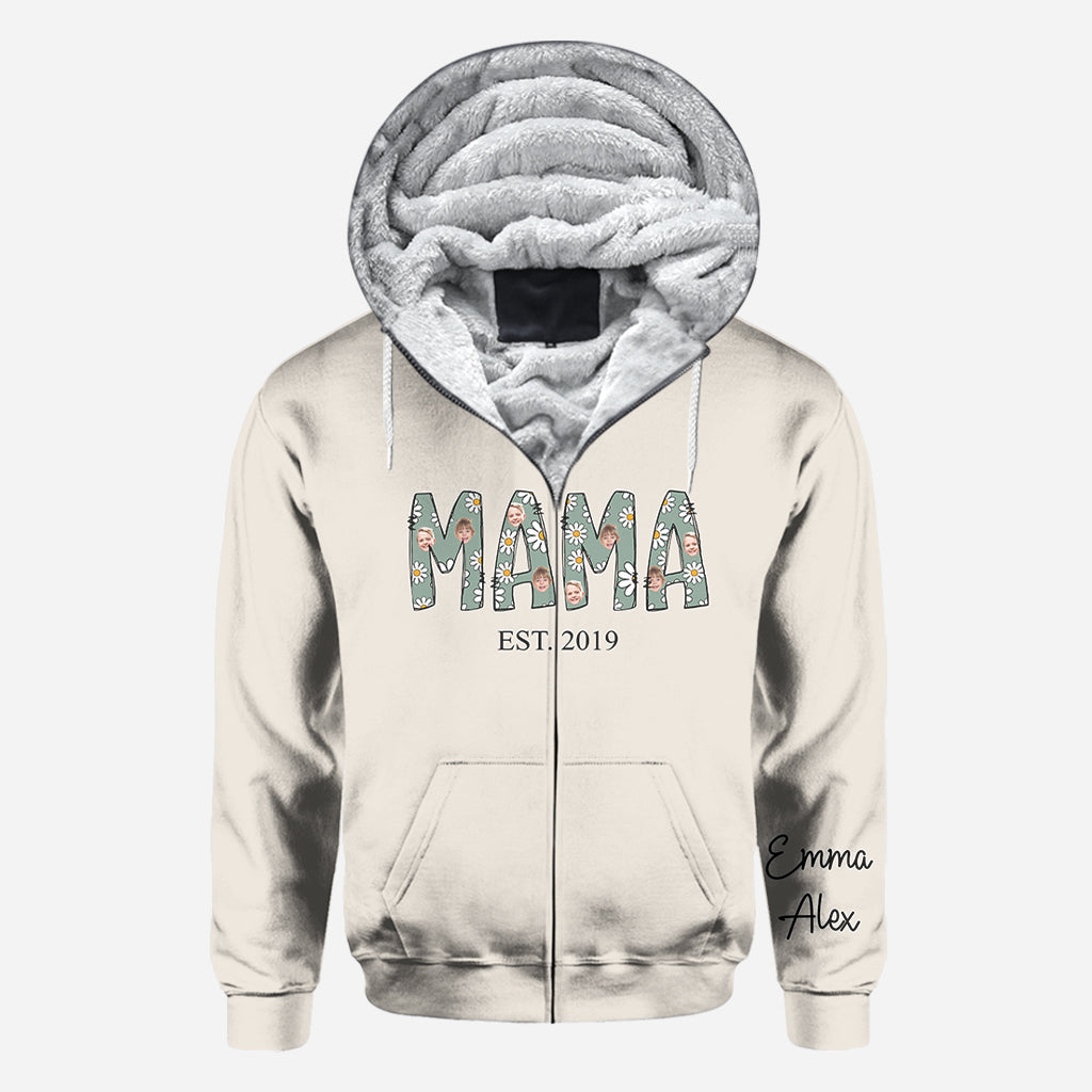 Mama Est. Photo Face Custom Daisy - Personalized Mother All Over Shirt