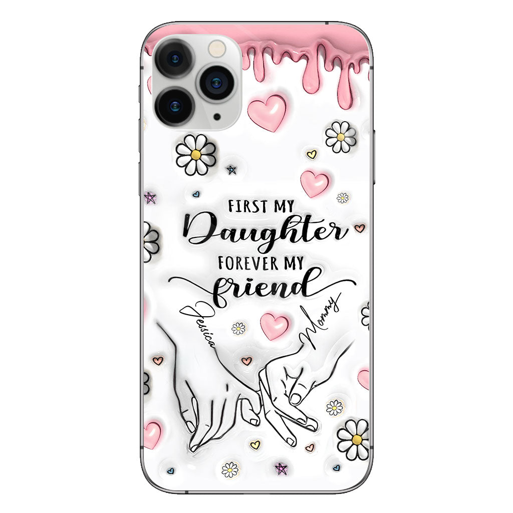 First My Mother Forever My Friend - Personalized Mother Clear Phone Case