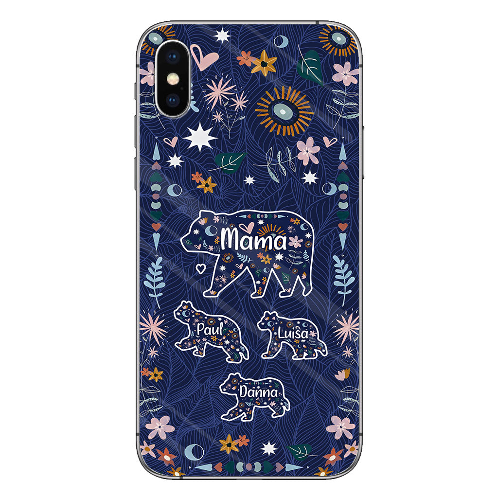 Mama Bear Floral - Personalized Mother Phone Case