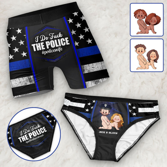 I Do Love The Police - Personalized Police Officer Lace Border Women Briefs And Men’s Boxer Briefs