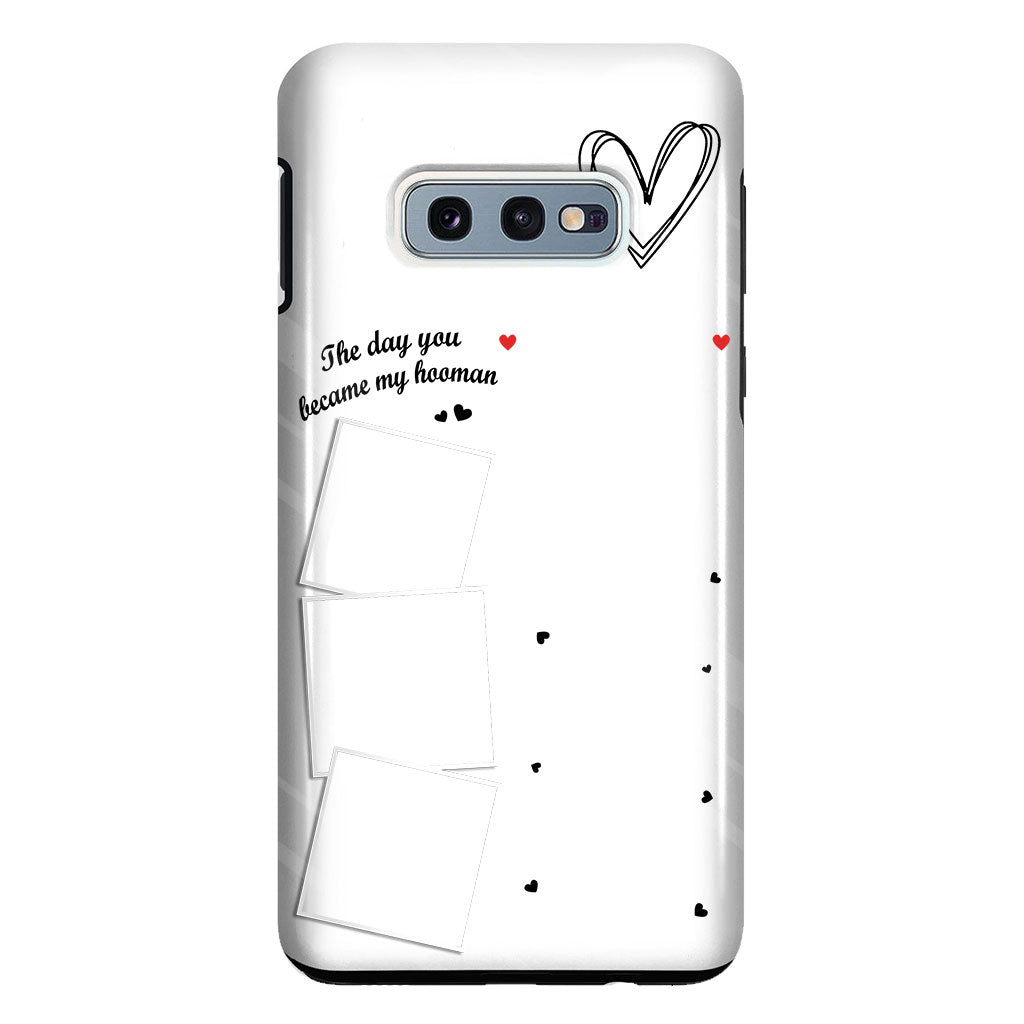 The Day You Became My Hooman Dog Cat Pet Lover Custom Photos And Calendar - Personalized Dog Clear Phone Case