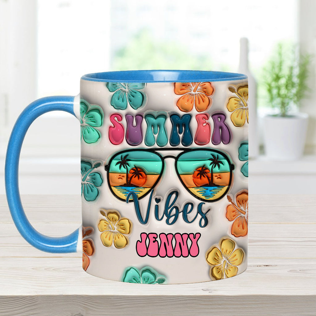 Summer Vibes Inflated - Personalized Sea Lover Accent Mug