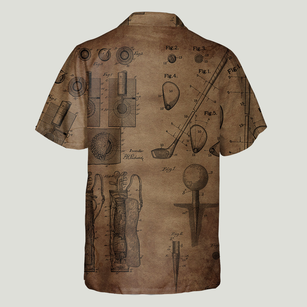 Vintage Golf Custom Name - Personalized Golf Hawaiian Shirt