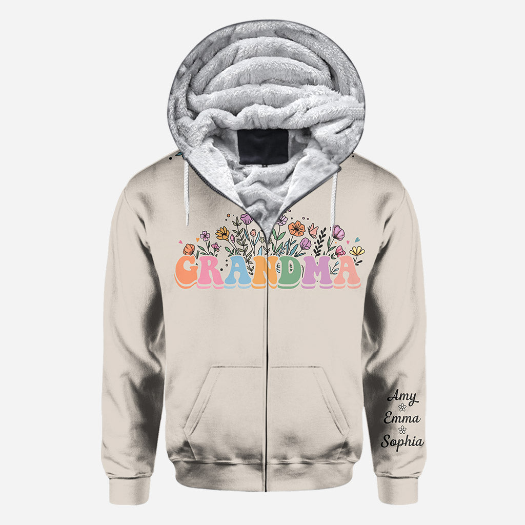 Flower With Any Title - Personalized Grandma All Over Shirt