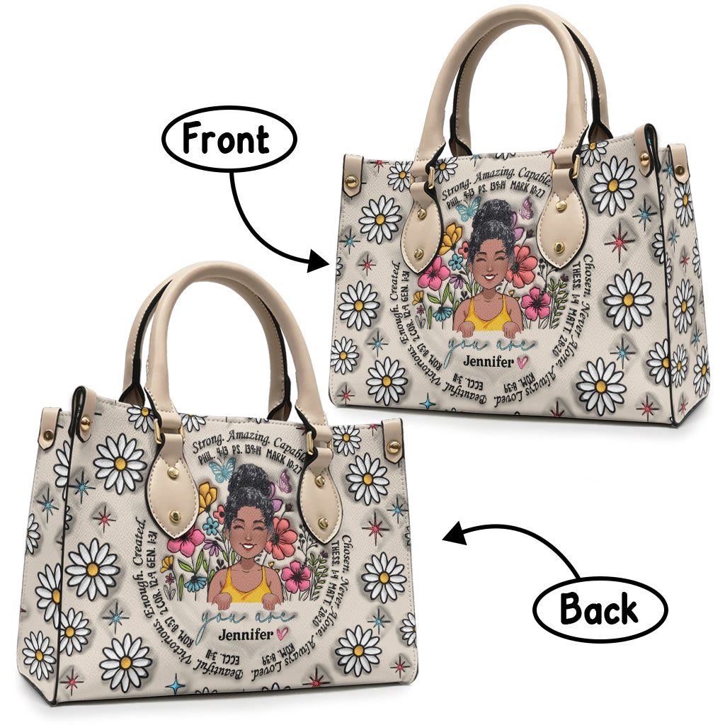 God Says You Are - Personalized African American Leather Handbag