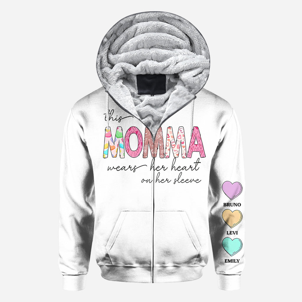 This Grandma Wears Her Heart On Her Sleeve - Personalized Grandma All Over Shirt