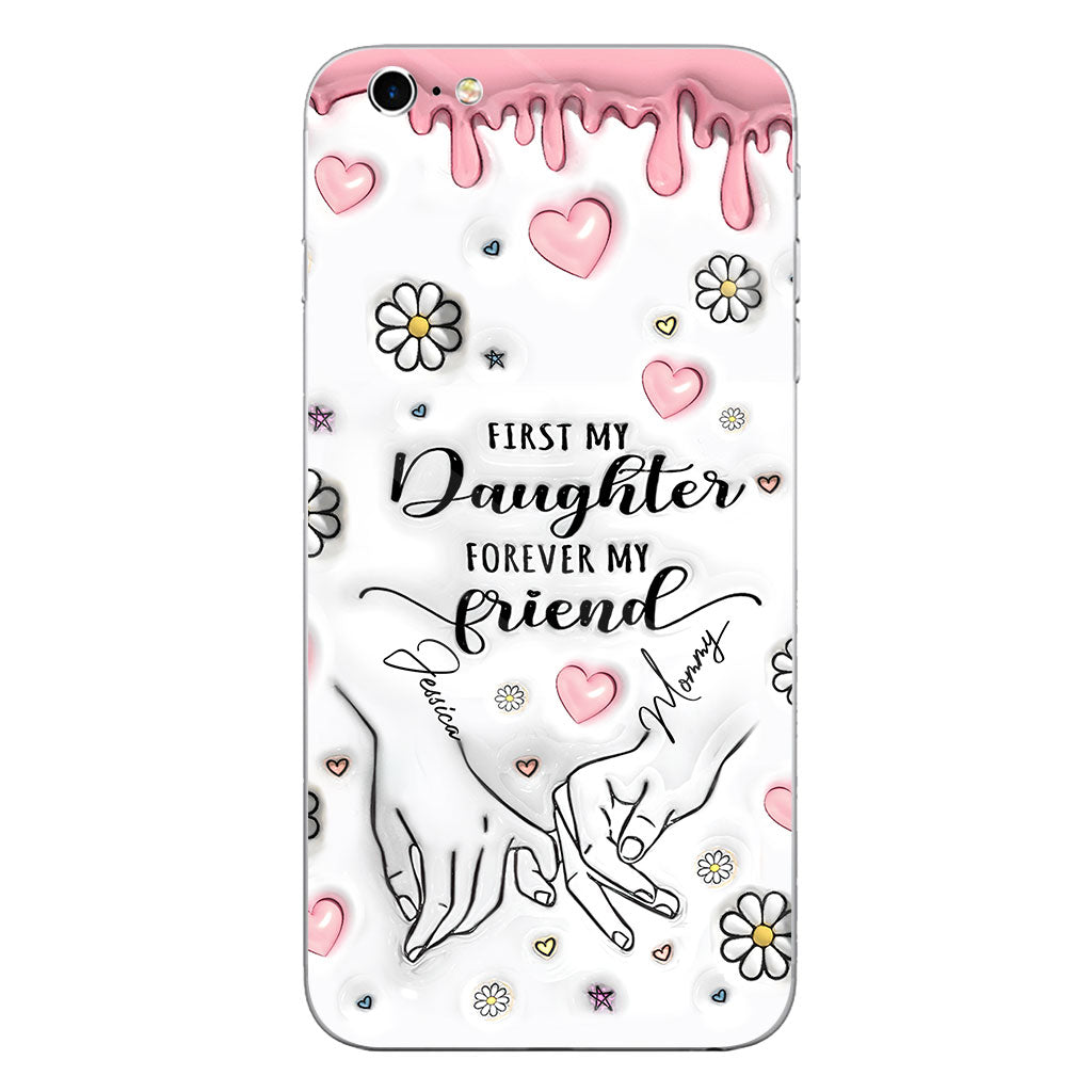 First My Mother Forever My Friend - Personalized Mother Clear Phone Case