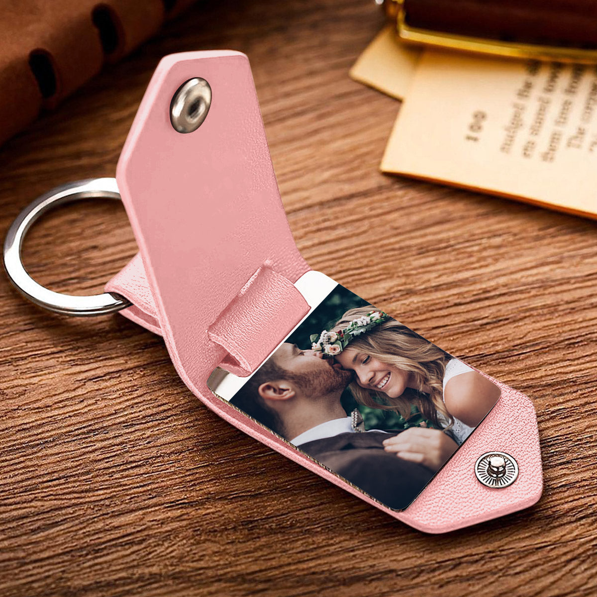 The Best Is Yet To Come - wedding gift for husband, wife, boyfriend, girlfriend - Personalized Leather Photo Keychain