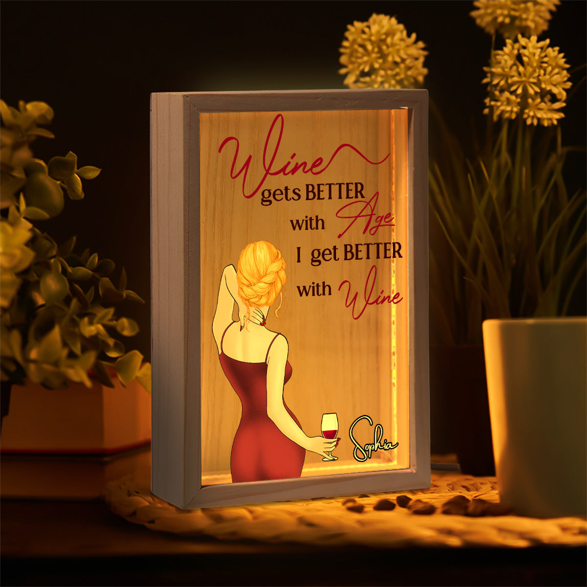 I Get Better With Wine - Personalized Wine Picture Frame Light Box