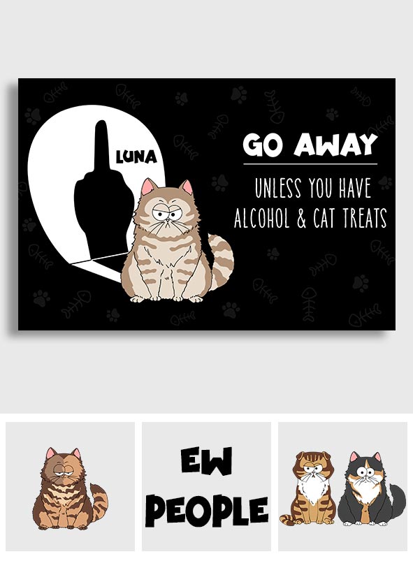 Go Away Unless You Have Cat Treat - Personalized Cat Doormat