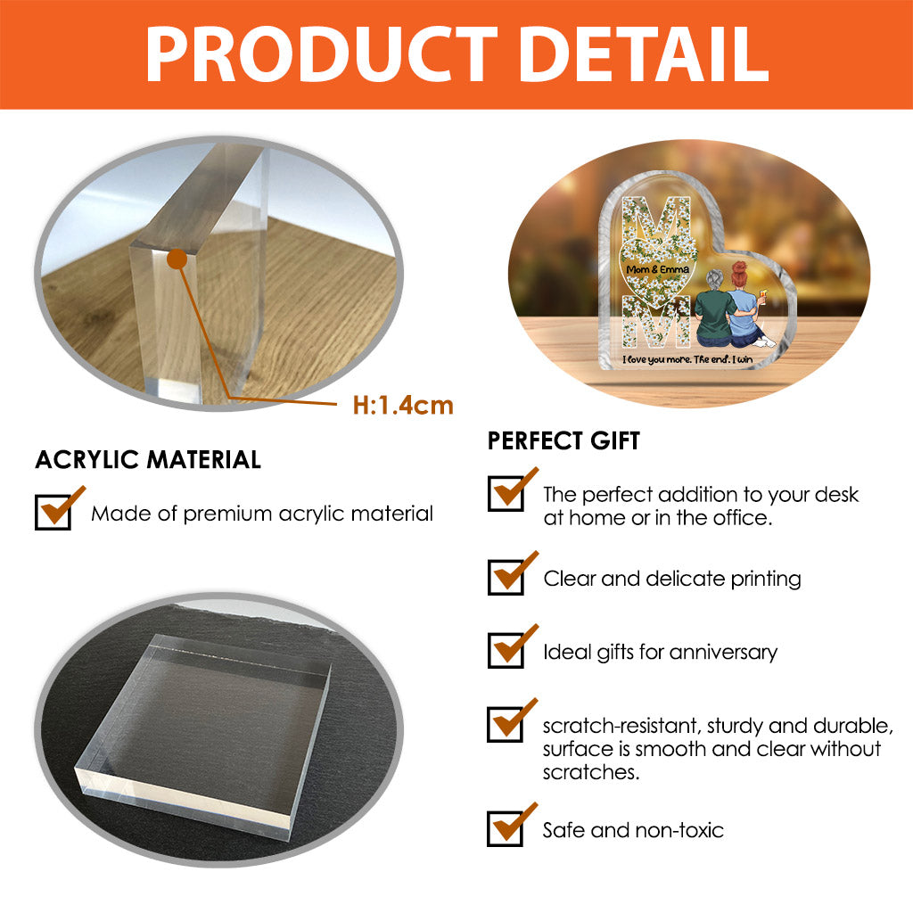 Mother Floral Custom Message - Personalized Mother Custom Shaped Acrylic Plaque