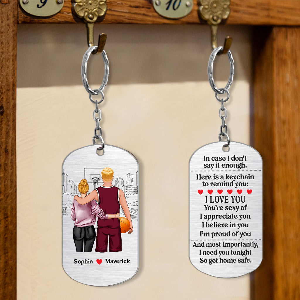 Go Home Safe - Personalized Basketball Stainless Steel Keychain