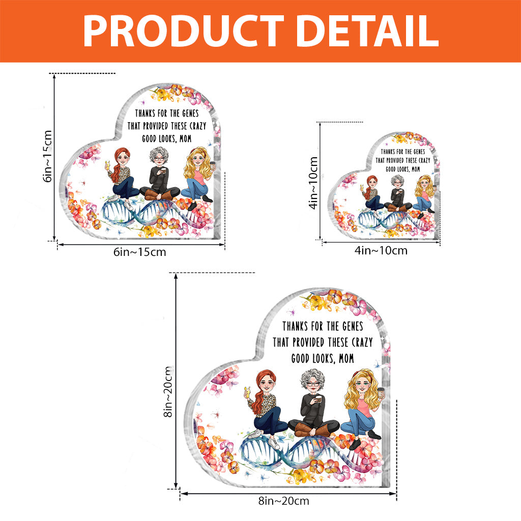 Thanks For The Genes - Personalized Mother Custom Shaped Acrylic Plaque