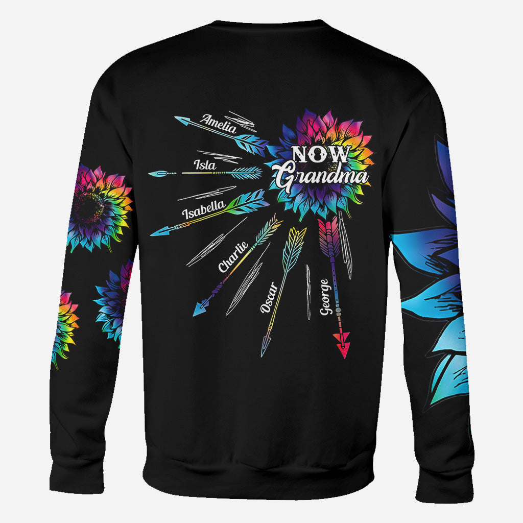 First Mother Now Grandma With Any Title And Kid Name - Personalized Mother All Over Shirt