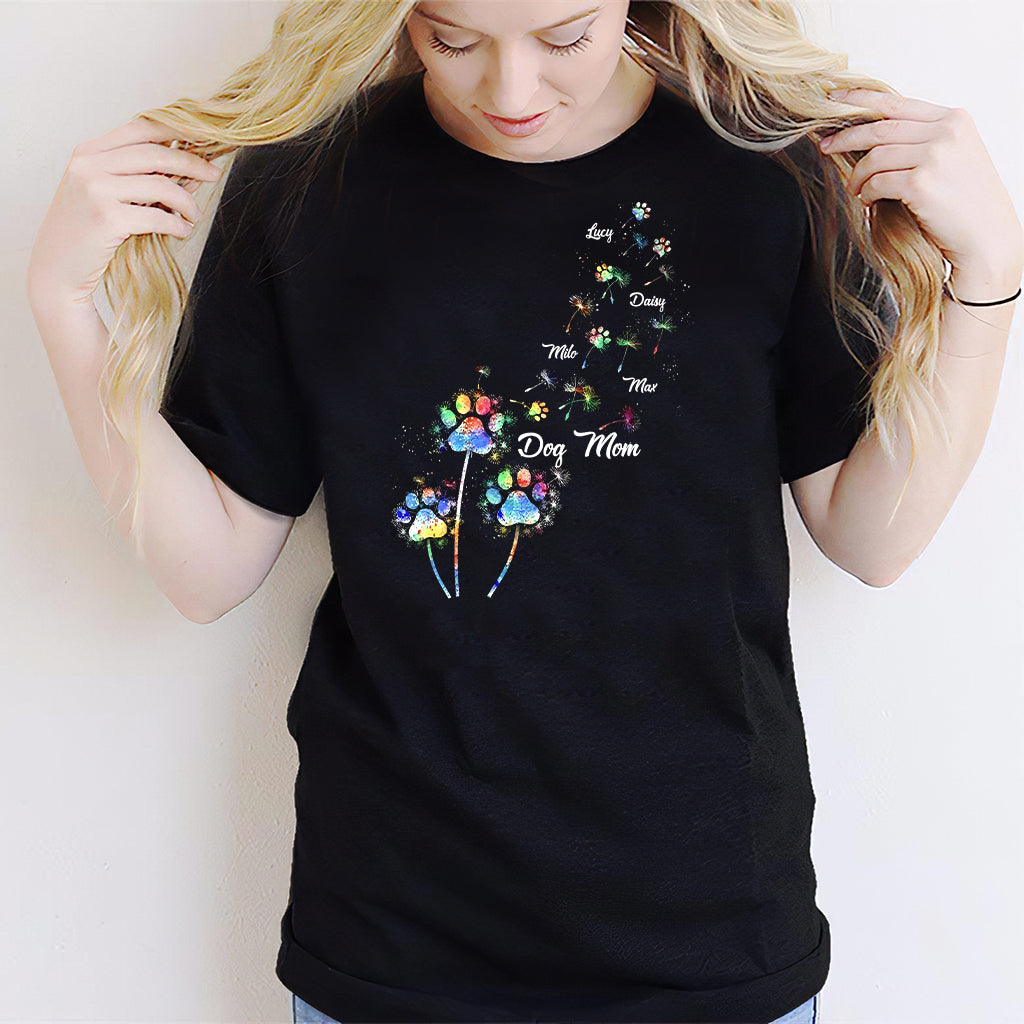 Dog Mom/ Cat Mom/ Pet Mom Colorful Dandelion - Personalized Dog T-shirt And Hoodie