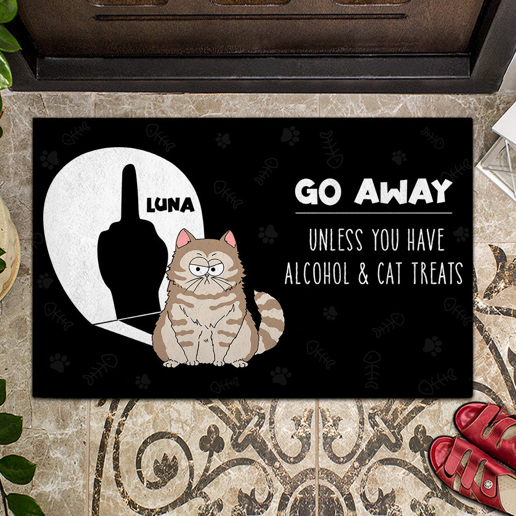 Go Away Unless You Have Cat Treat - Personalized Cat Doormat