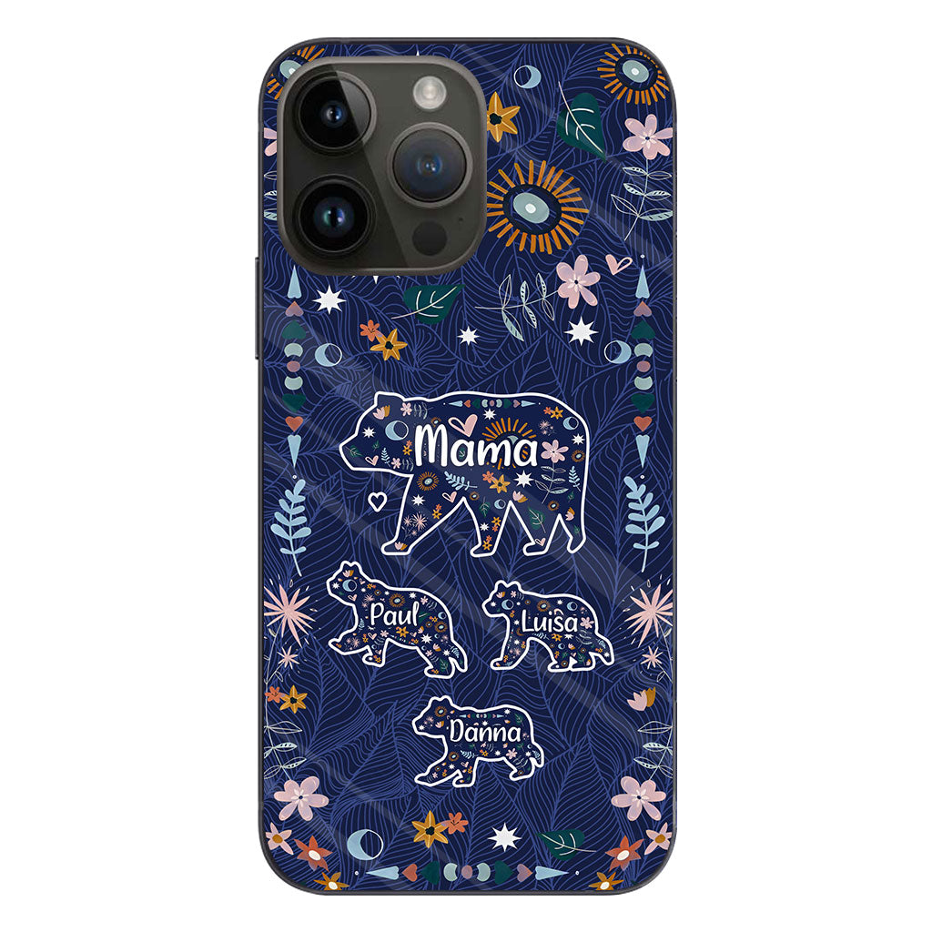 Mama Bear Floral - Personalized Mother Phone Case