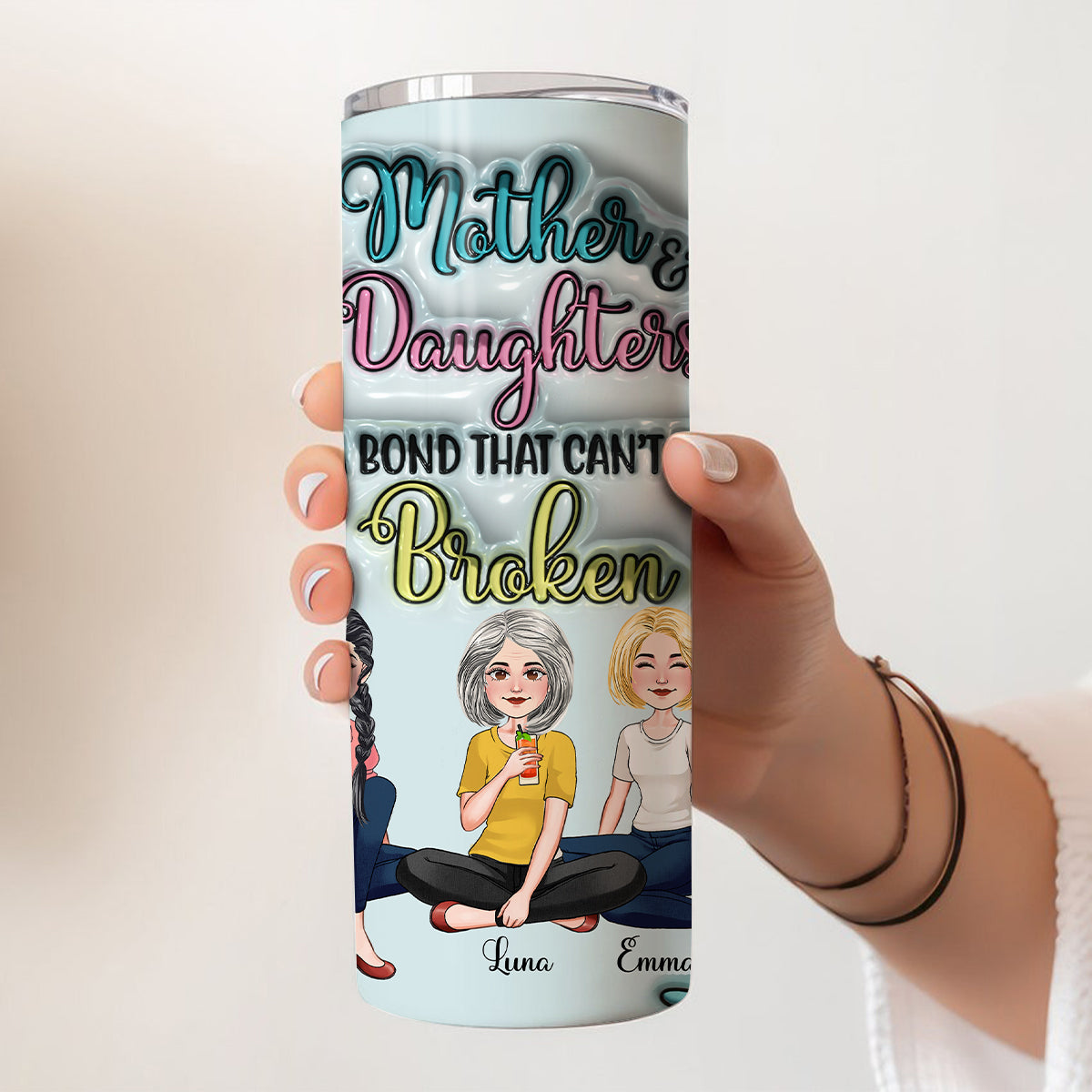 A Bond That Can't Be Broken - Personalized Mother Skinny Tumbler