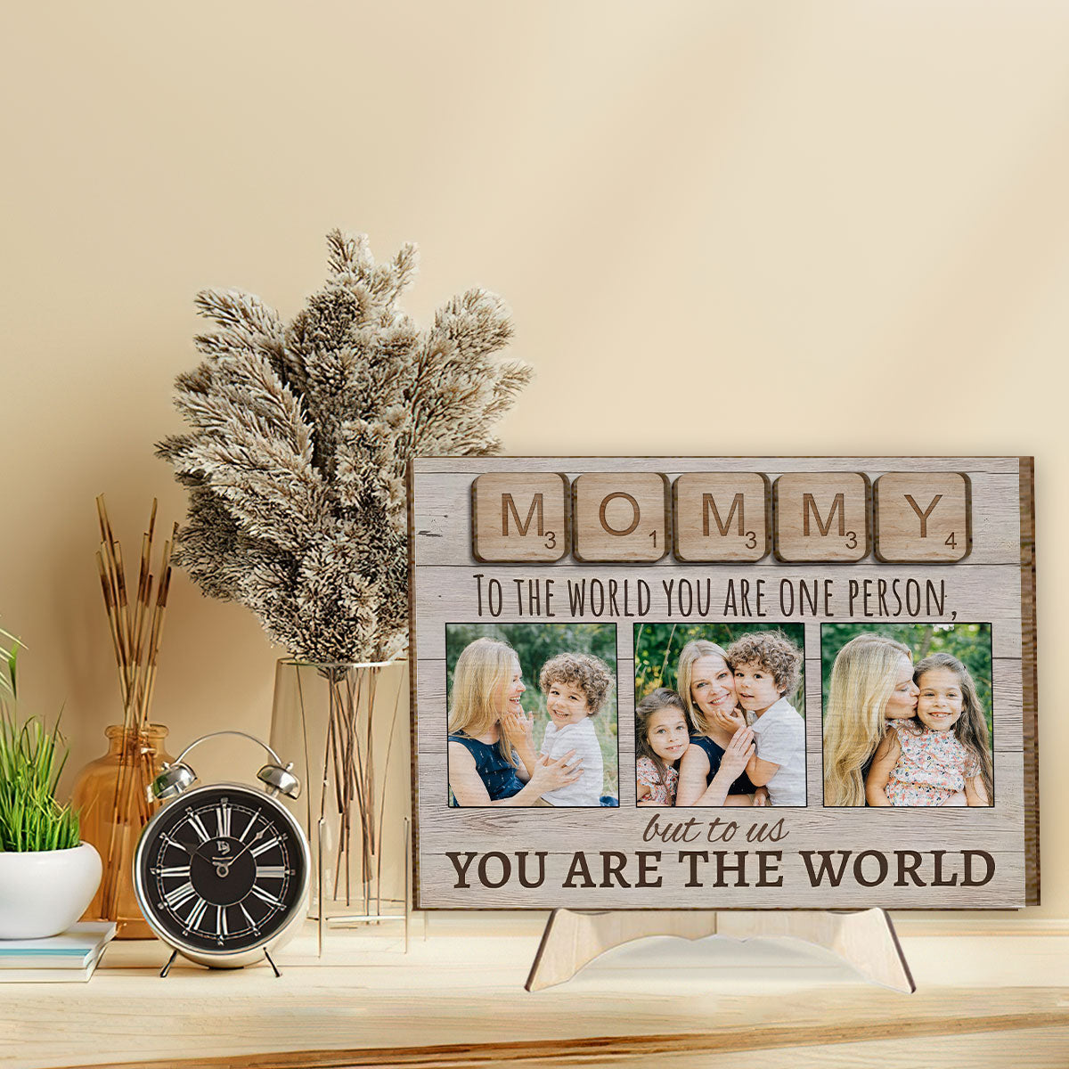 Mother Father To The World You Are One Person Photo Custom - Personalized Mother 2 Layered Wood Sign / Wood Plaque