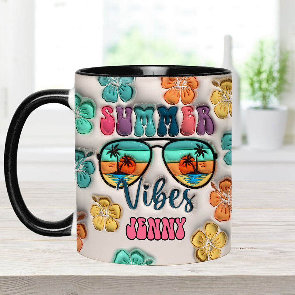 Summer Vibes Inflated - Personalized Sea Lover Accent Mug